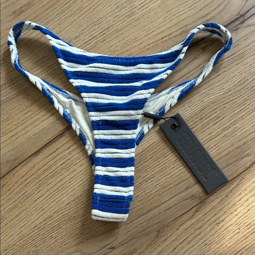 Triangl Swimwear Blue and White Striped Bikini Bottom